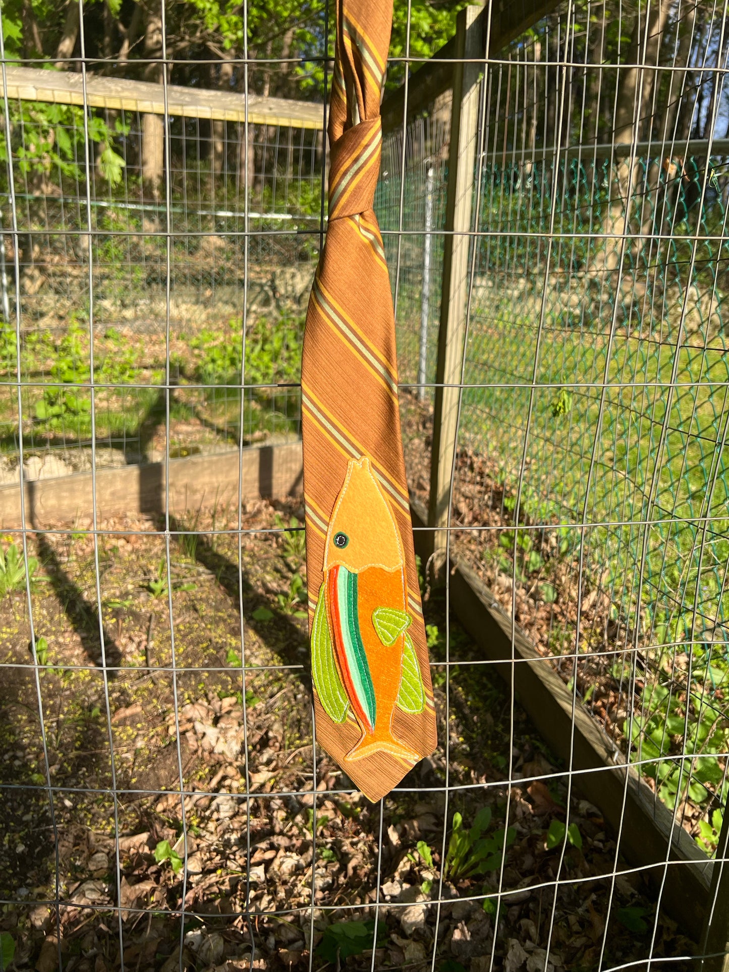 Orange fish tie