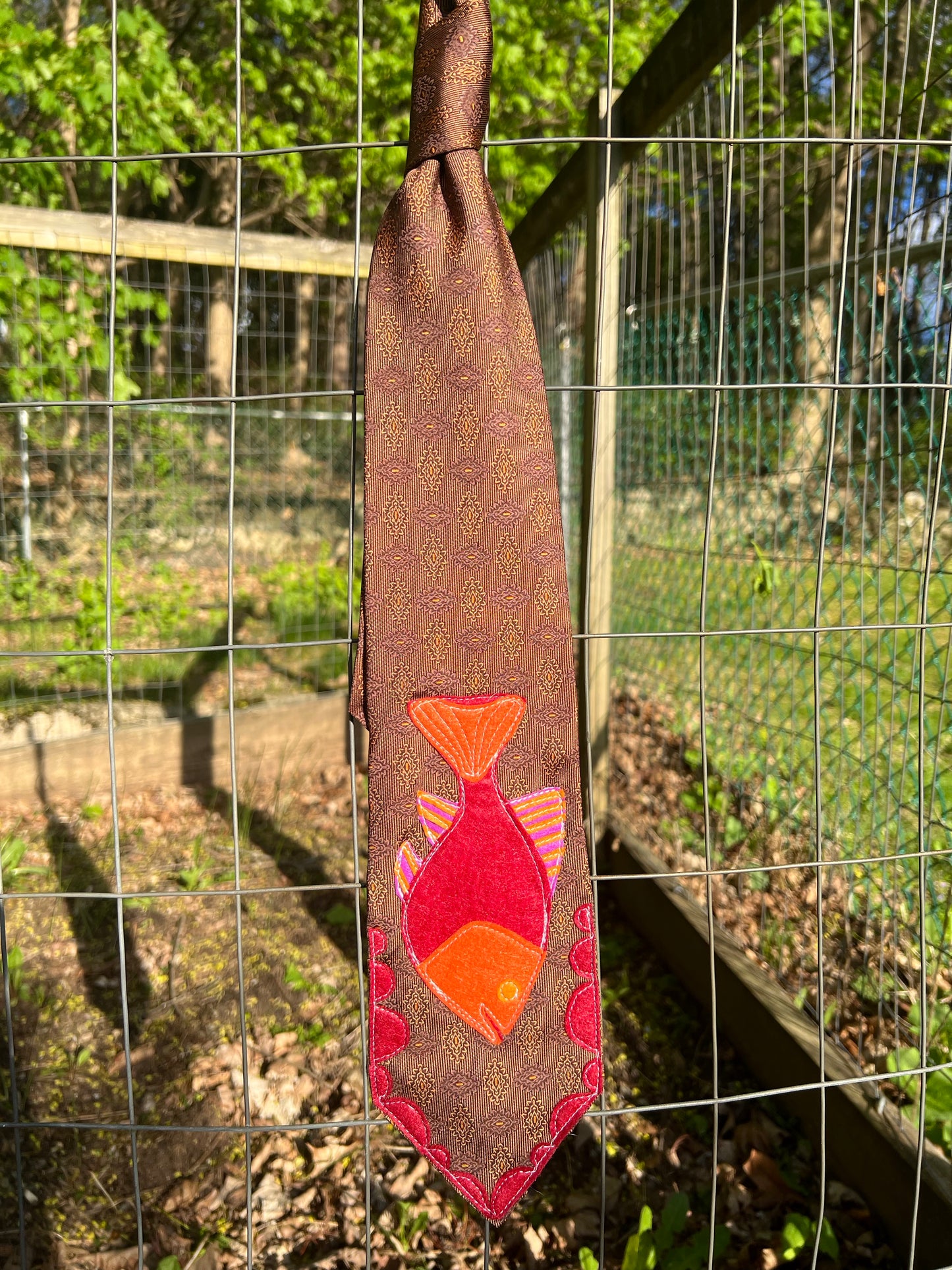 Red fish tie