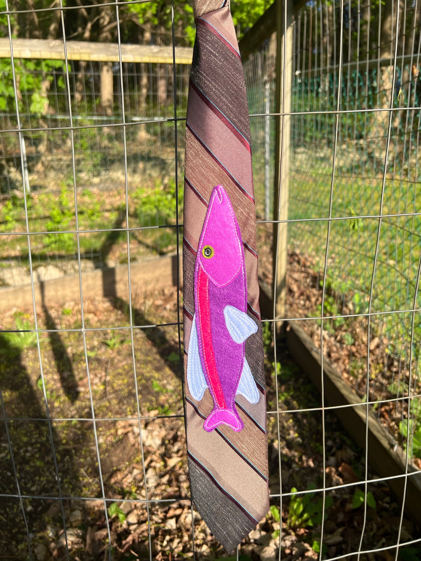 Purple fish tie