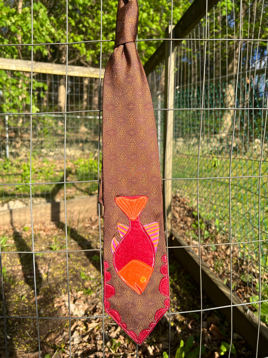 Red fish tie
