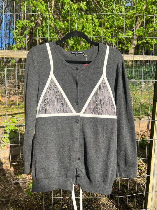 Charcoal cardigan bra top