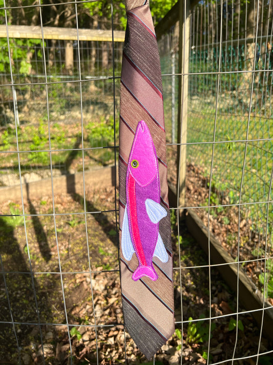 Purple fish tie